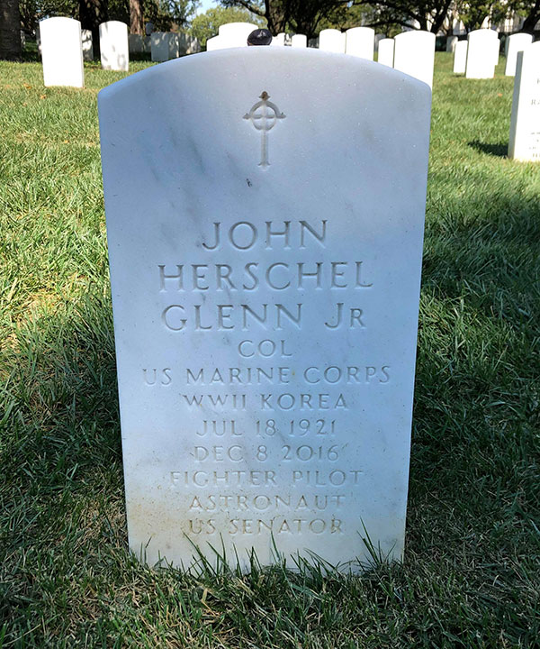 John H. Glenn Jr. headstone, front