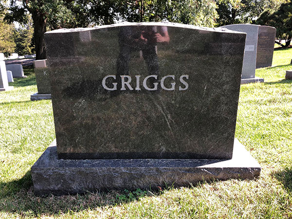 S. David Griggs headstone, back